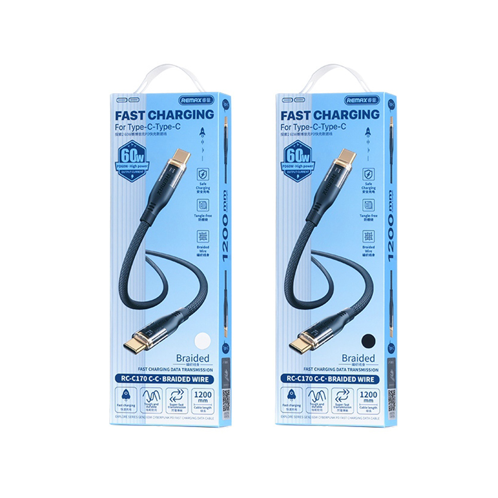 کابل USB-C به USB-C ریمکس مدل Remax RC-C170 (C-C) USB-C to USB-C Cable