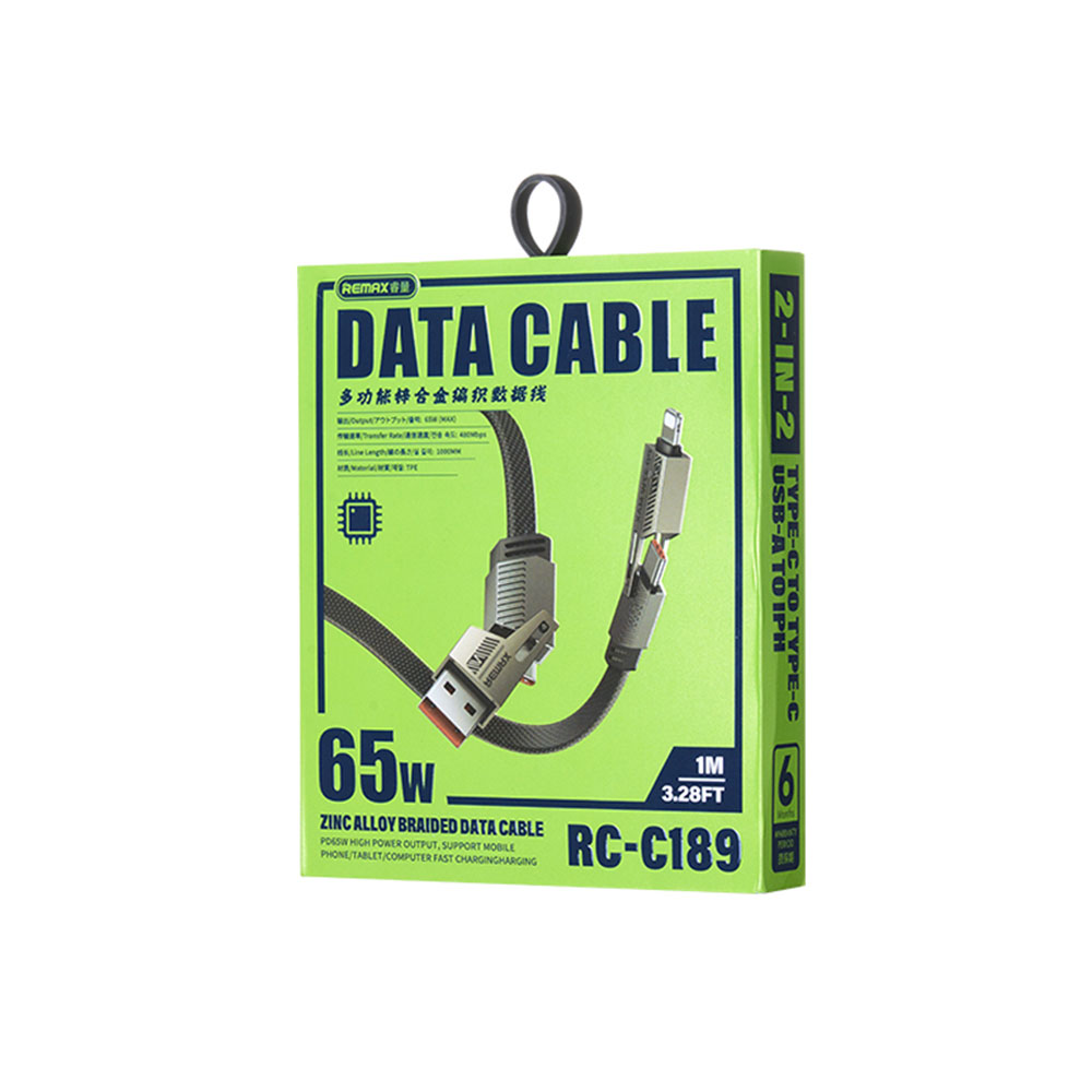 کابل USB-C به USB-C ریمکس مدل Remax RC-C189 65W (C-C) USB-C to USB-C Cable