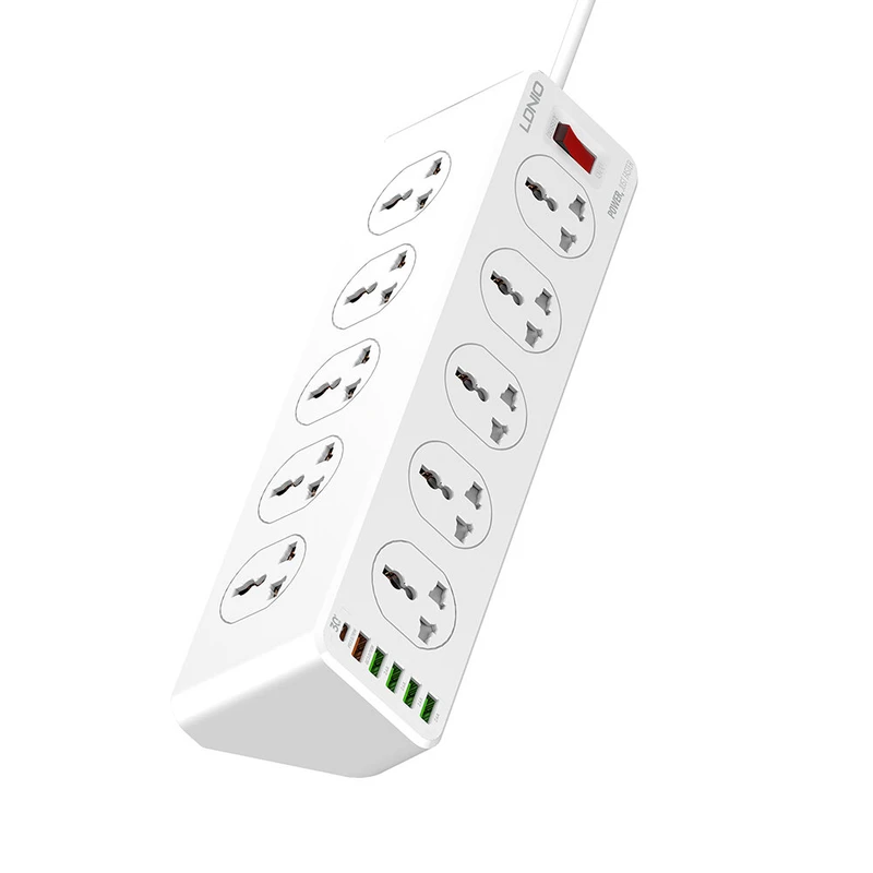 چندراهی برق و شارژر الدینیو مدل LDNIO Power Strip SC10610