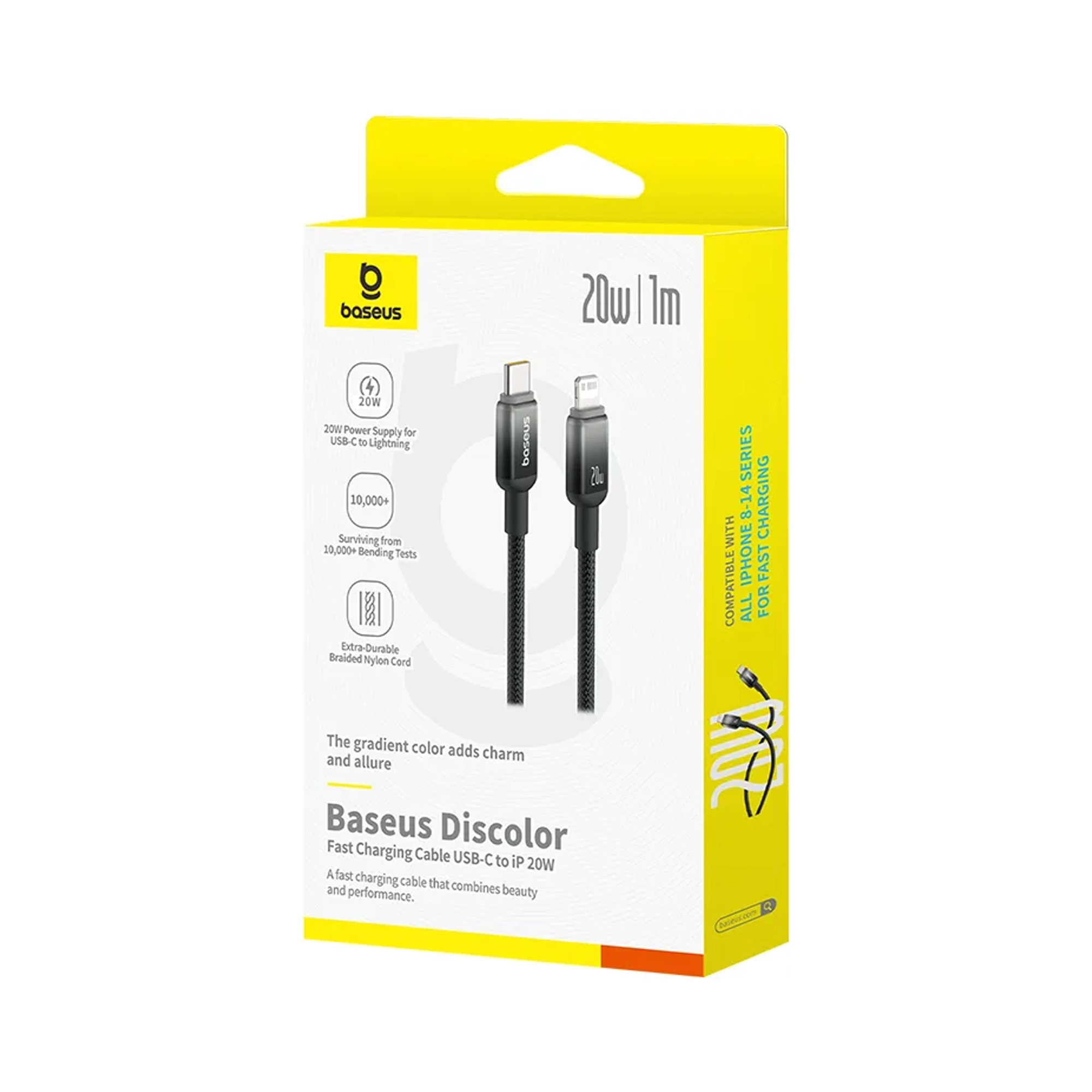 کابل USB-C به Lightning باسئوس مدل Baseus Discolor Series 20W Fast PD