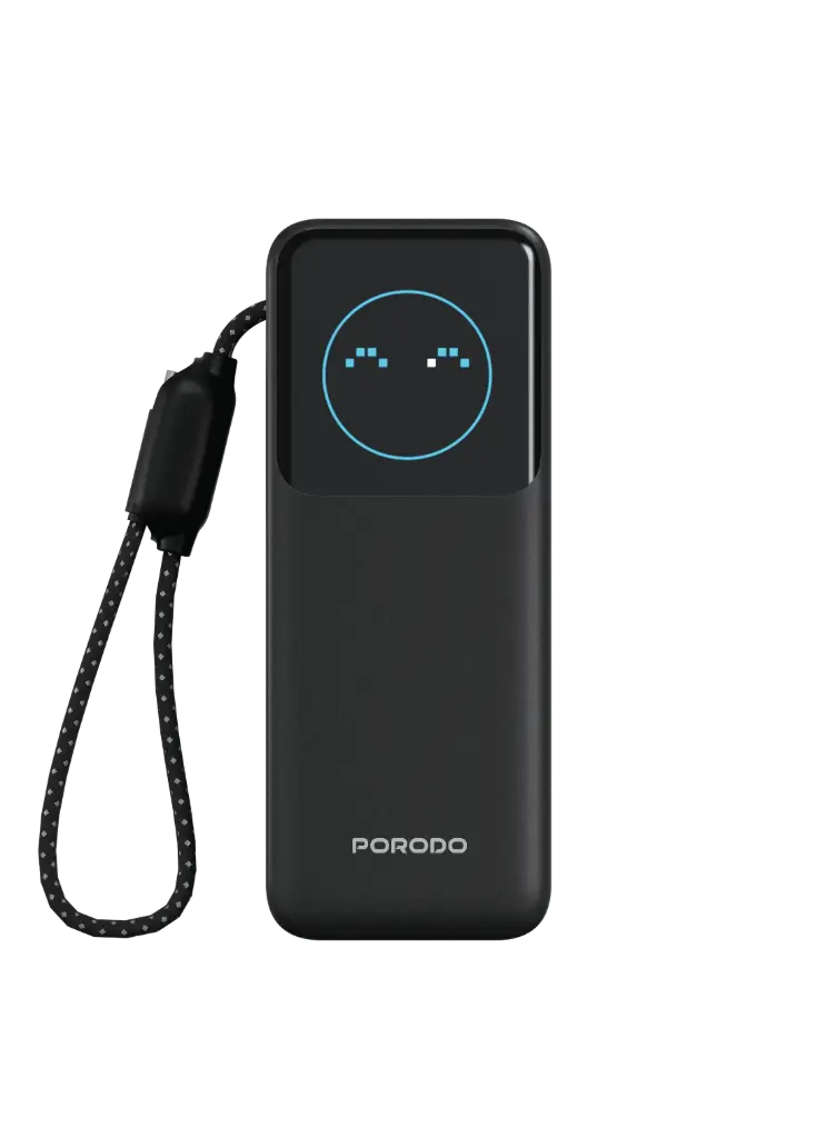 پاوربانک 20000 میلی‌آمپرساعت پرودو مدل Porodo POLO II 20000mAh Power Bank Built-in USB-C Cables