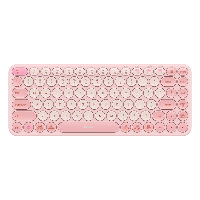 کیبورد بی‌سیم سه‌حالته باسئوس مدل Baseus K01A Wireless Tri-Mode Keyboard Pink