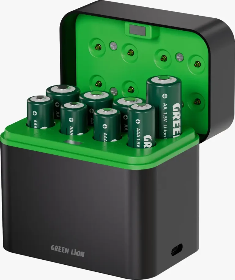 شارژر باتری گرین لاین مدل Green Lion Rechargeable 4×AA + 4×AAA Battery Dock USB-C - نمای 1