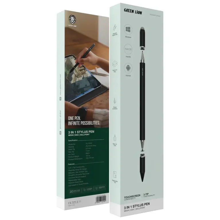 قلم استایلوس 3 در 1 گرین لاین مدل Green Lion 3-In-1 Stylus Pen 4