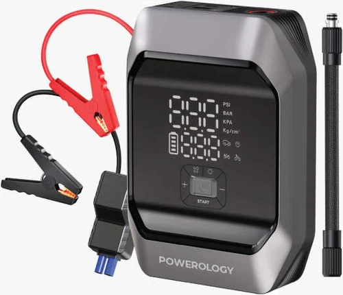 جامپ استارتر، پمپ باد و پاوربانک 10000 میلی‌آمپرساعت پاورولوژی مدل Powerology InflateBoost 4-in-1 Jump Starter & Air Compressor 1
