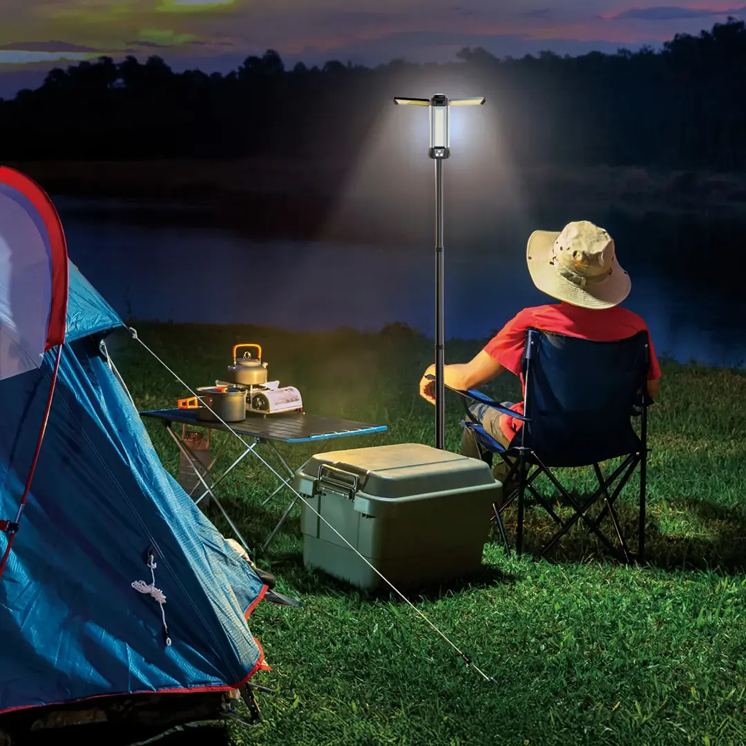 Green Lion Trio Beam Lite Tripod Camping Light - Black